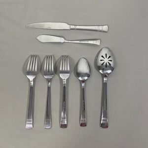 Lot of 7 International Silver Kensington Stainless Forks Tablespoon Knives Spoon